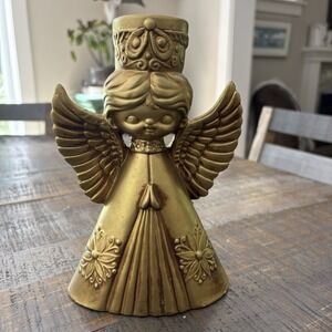 Holt Howard Vintage Christmas Golden Angel Candle Holder Japan MCM